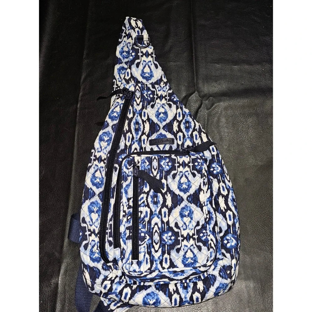 Vera Bradley Blue Ikat Island Sling Backpack